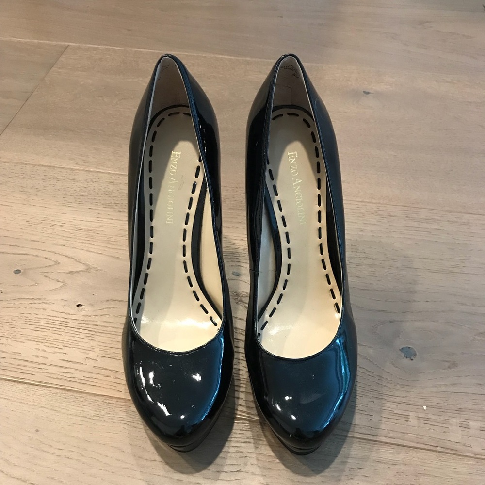 Enzo Angiolini Size 8 Black Patent Leather Heels